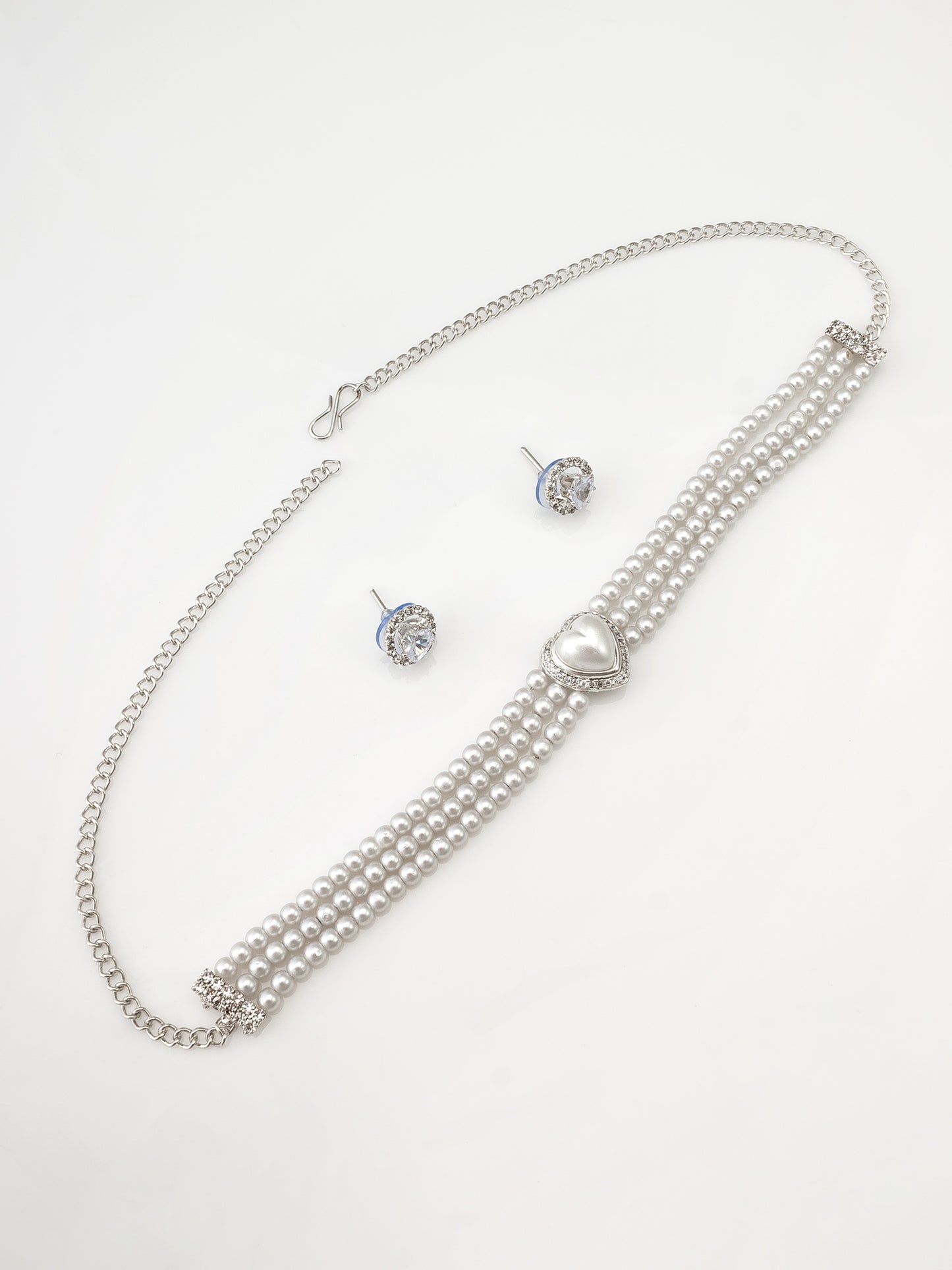 Ethereal White Pearl Necklace and Earring Set – Timeless Elegance